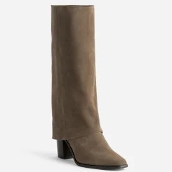 Botte fourreau cuir velours^Texto Hot