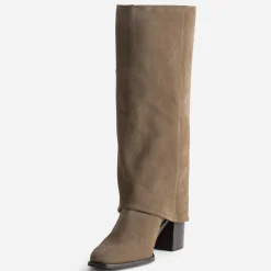Botte fourreau cuir velours^Texto Hot