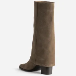 Botte fourreau cuir velours^Texto Hot