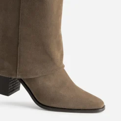 Botte fourreau cuir velours^Texto Hot