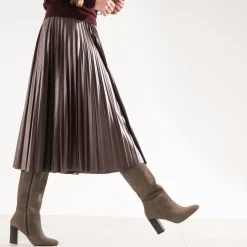 Botte taupe cuir velours^Eram Sale