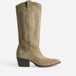 Botte cuir velours éco-conçue esprit santiag^Texto Discount