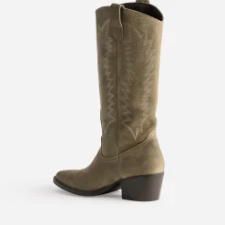 Botte cuir velours éco-conçue esprit santiag^Texto Discount