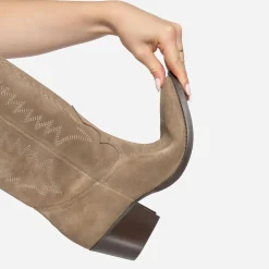 Botte cuir velours éco-conçue esprit santiag^Texto Discount