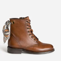 Bottine camel cuir détail ruban^Eram Best