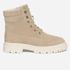 Bottine taupe éco-conçue en cuir velours^Texto Online