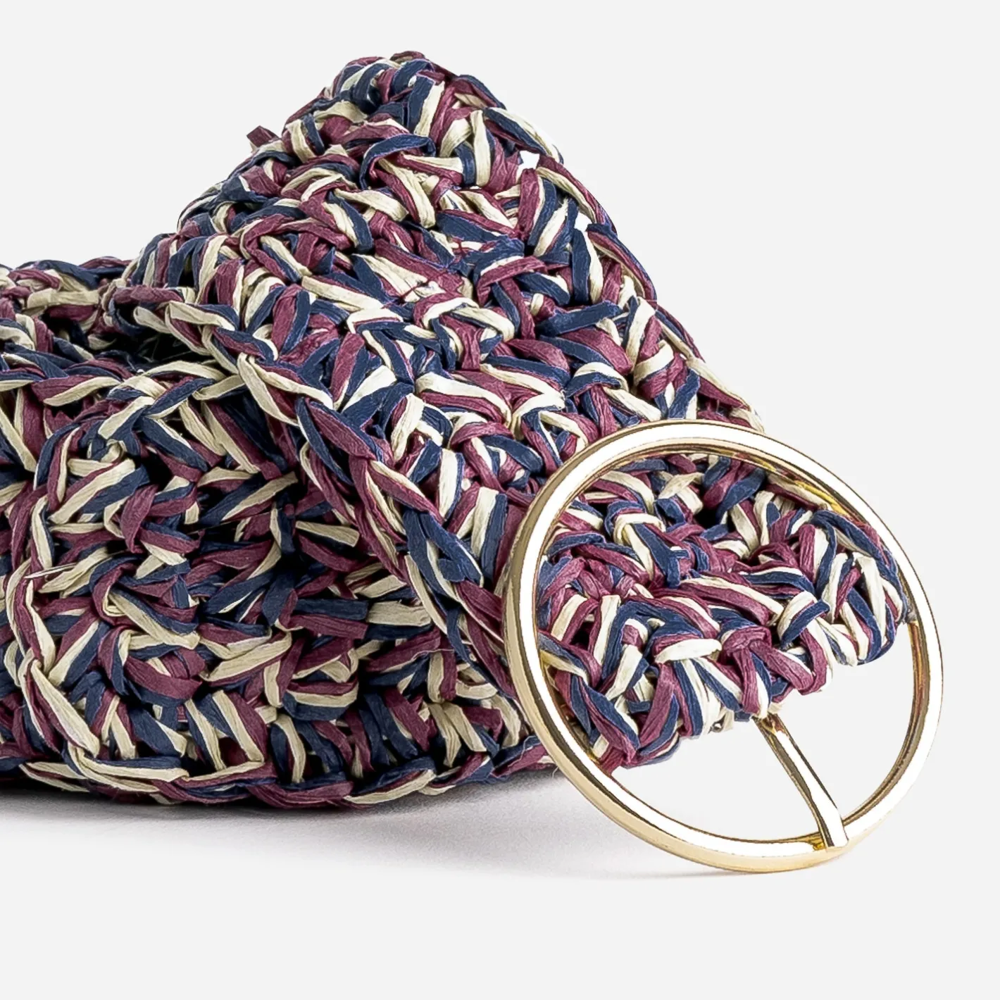 Ceinture , prune, écrue tressée^Eram