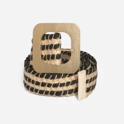 Ceinture noire et beige tressée^Eram Online