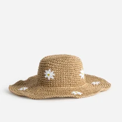 Chapeau paille papier motif fleurs^Texto Best