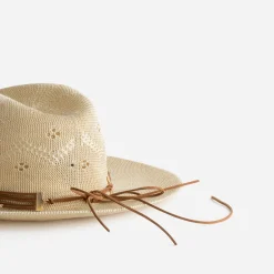 Chapeau tressé lacets marron^Texto Hot