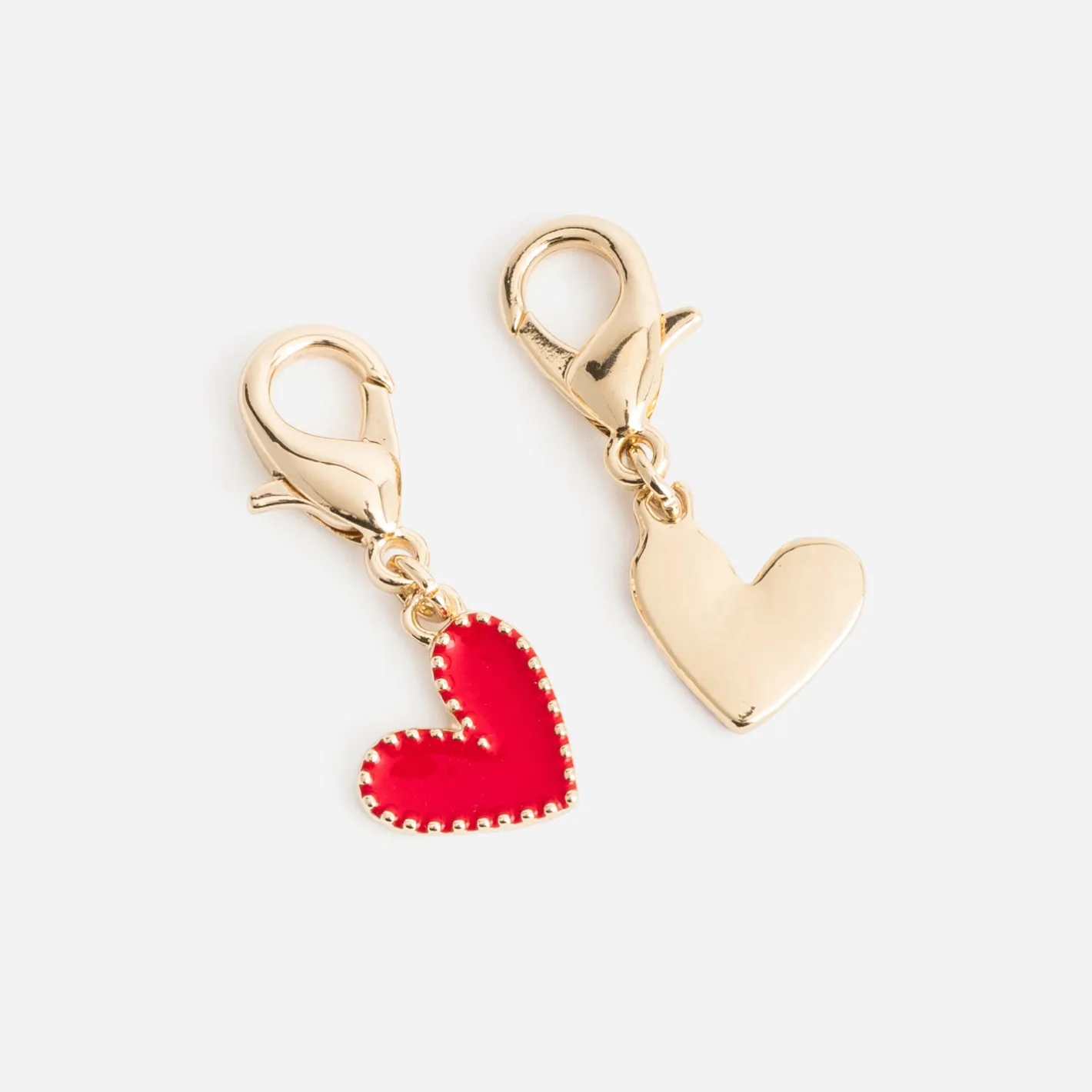 Charms dorés métal cœurs et perles^Eram Sale