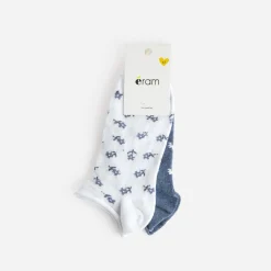 Chaussettes blanches et es motif fleurs^Eram Outlet