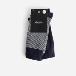 Chaussettes bleu et motif rayures^Eram Discount