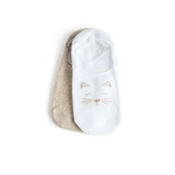 Chaussettes invisibles blanches et dorées^Eram New