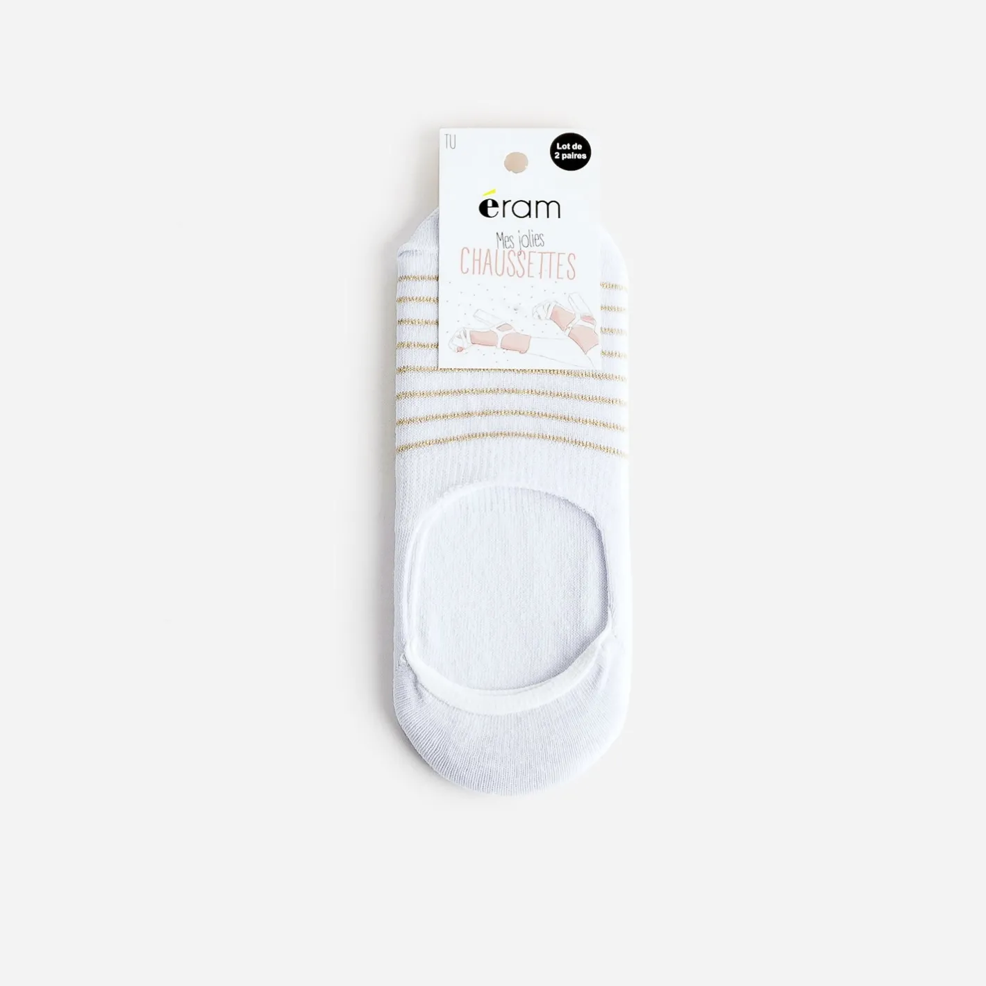 Chaussettes invisibles hes et à rayures dorées^Eram