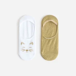 Chaussettes invisibles blanches et dorées^Eram Online