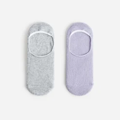 Chaussettes invisibles parme et gris argenté^Eram Hot