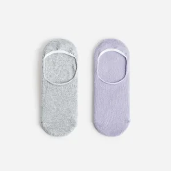 Chaussettes invisibles parme et gris argenté^Eram Online