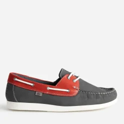 Chaussure bateau marine et rouge cuir nubuck^Tbs Discount