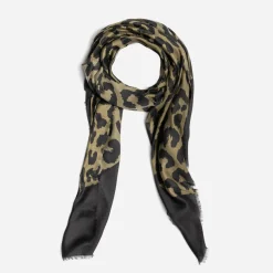 Chèche et noir à maxi motif léopard^Eram