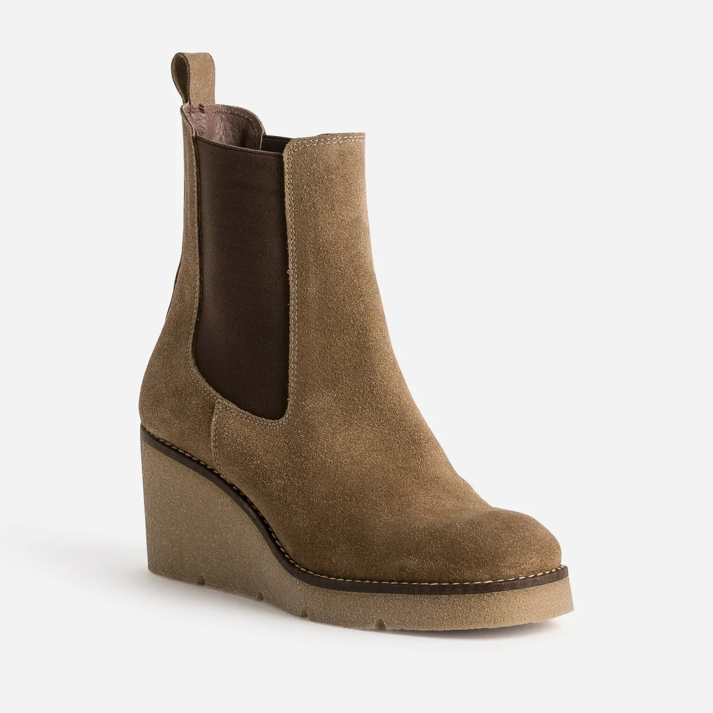 Chelsea boots compensé cuir velours^Eram Online