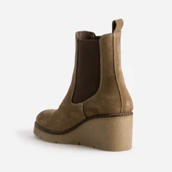 Chelsea boots compensé cuir velours^Eram Online