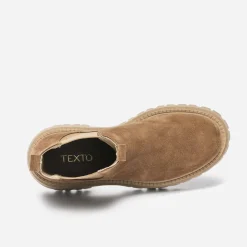 Chelsea boots cranté cuir velours^Texto Discount