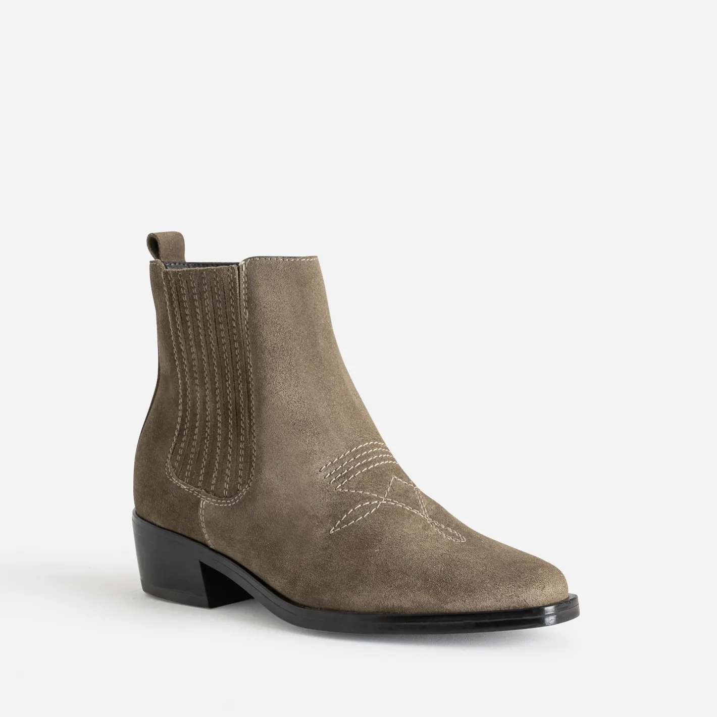 Chelsea boots cuir velours^Texto Discount