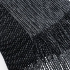 Echarpe homme grise et noire tricot à franges^Eram Discount