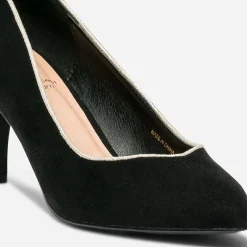 Escarpin suédé éco-conçu à bord doré et bout pointu^Eram Online