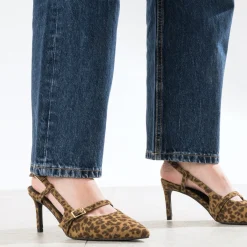 Escarpin slingback TEXTO suédé effet léopard^Eram Discount