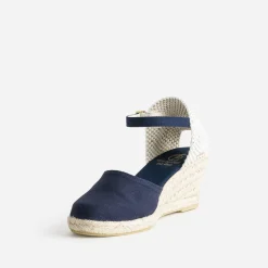 Espadrille compensée marine en toile^Eram Sale