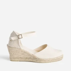 Espadrille compensée écrue éco-conçue en toile^Eram