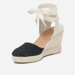 Espadrille compensée e en toile avec broderie anglaise^Eram Hot