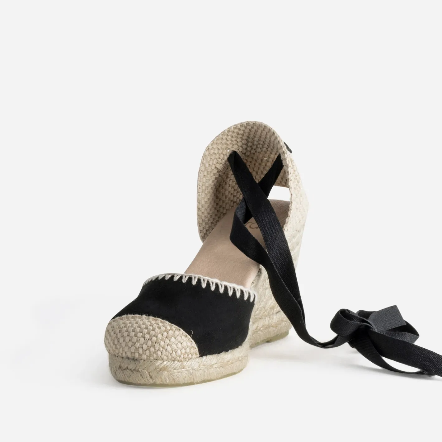 Espadrille compensée e cuir velours brodé^Eram New