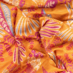 Foulard motif floral et rayures dorées^Texto Online