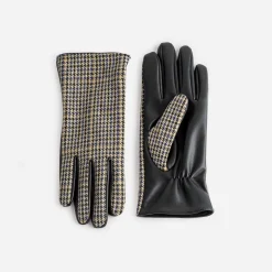 Gants s bi-matière à motif pied-de-poule^Eram Clearance