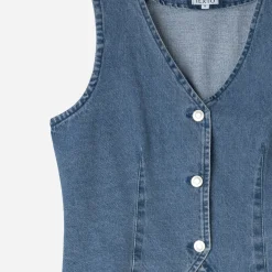 Gilet sans manches en jean^Texto Best
