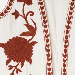 Gilet écru maxi broderies^Texto Online