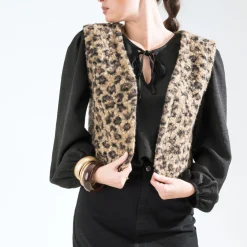 Gilet à motif léopard^Texto Sale