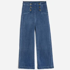 Jean denim à pont^Texto New