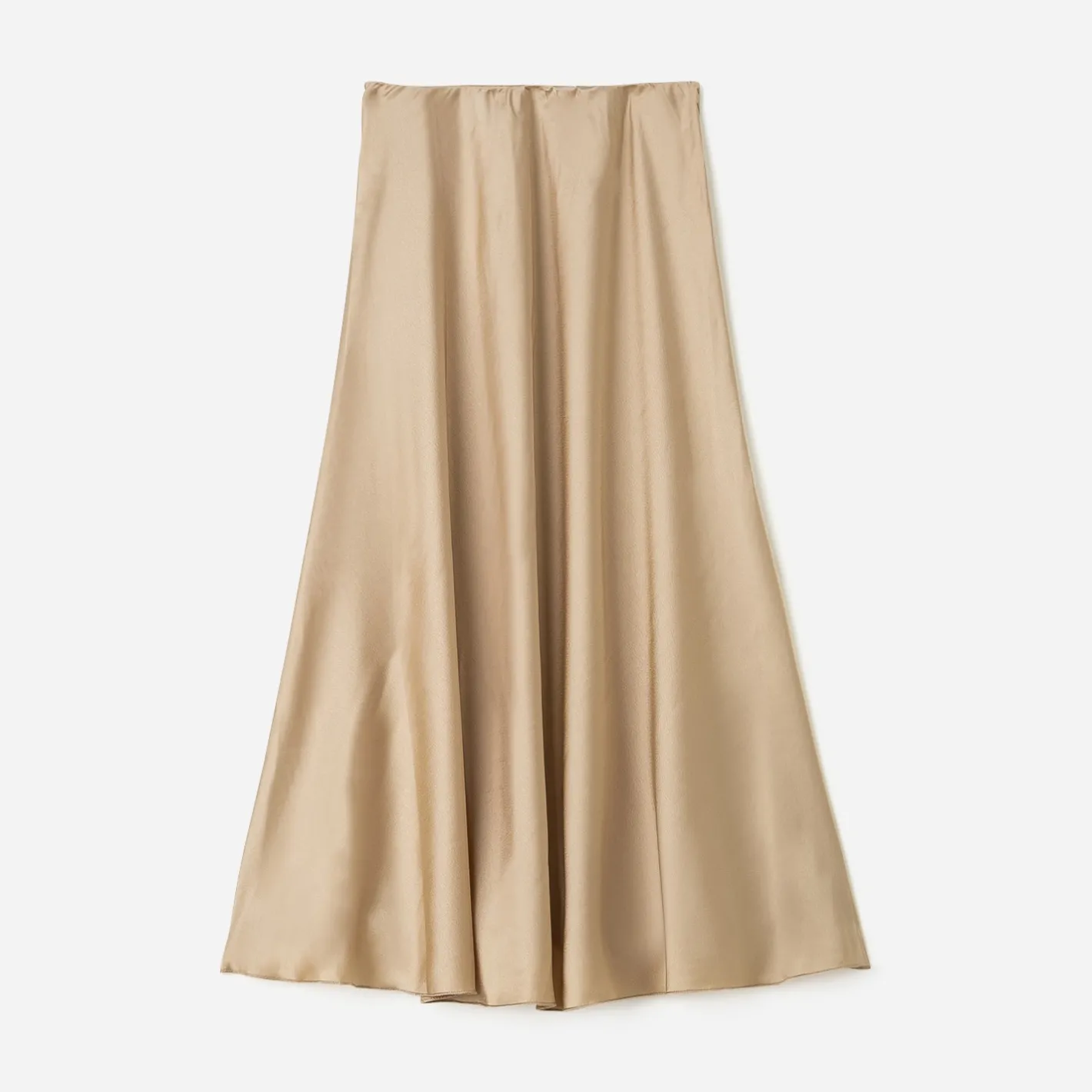 Jupe longue beige satinée^Texto Outlet