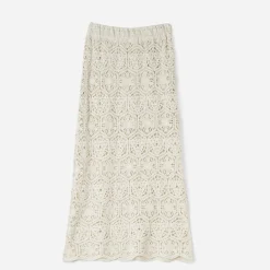 Jupe longue écrue dentelle façon crochet^Texto Sale