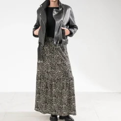 Jupe longue e motif animalier^Texto New
