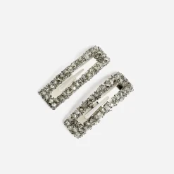 Lot de 2 barrettes-clip grises perlées^Eram New