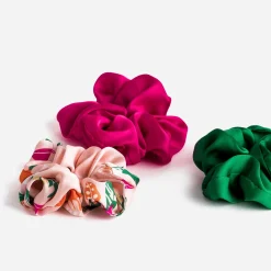 Lot de 3 chouchous fuchsia, vert, imprimé^Texto Sale