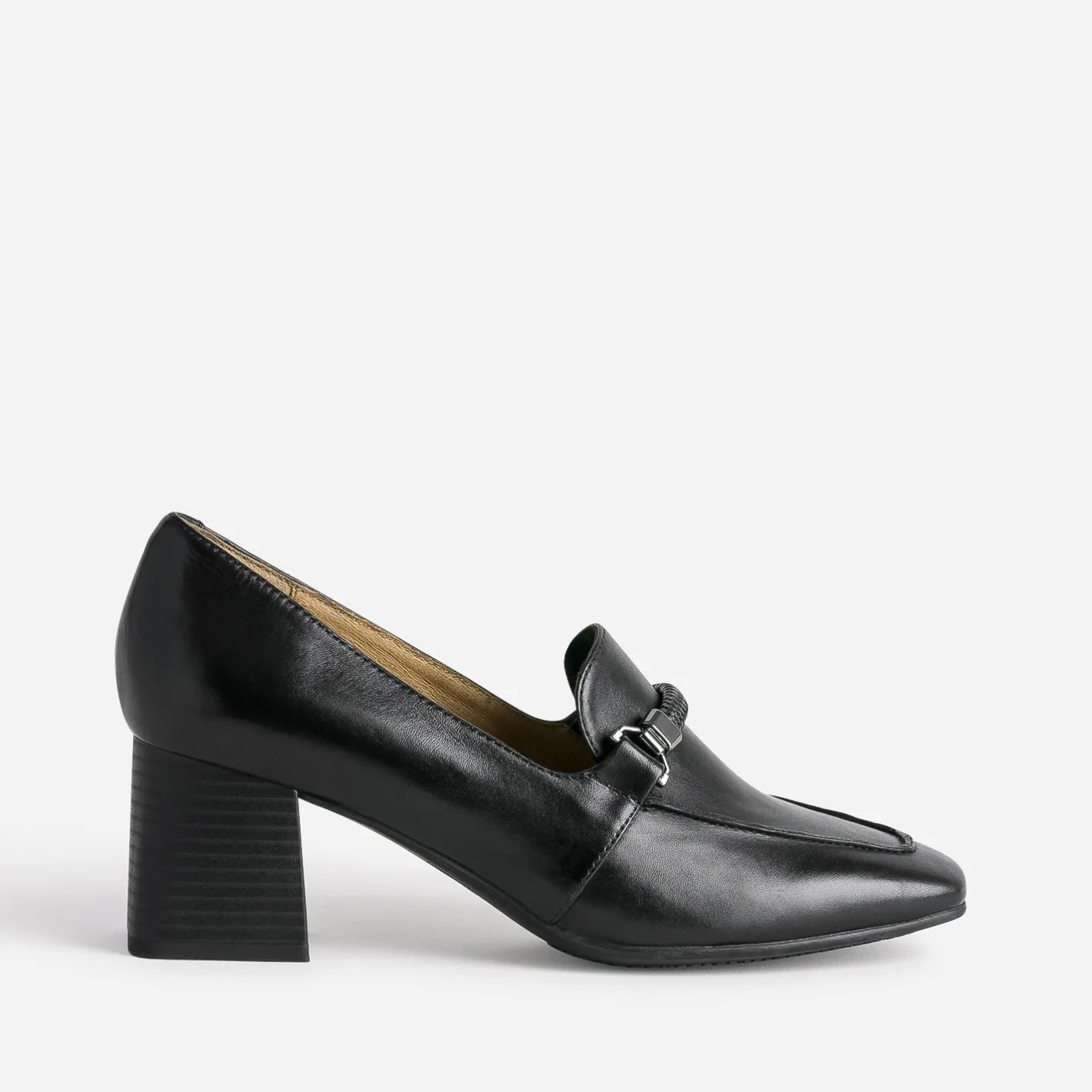 Mocassin à talon en cuir^Caprice