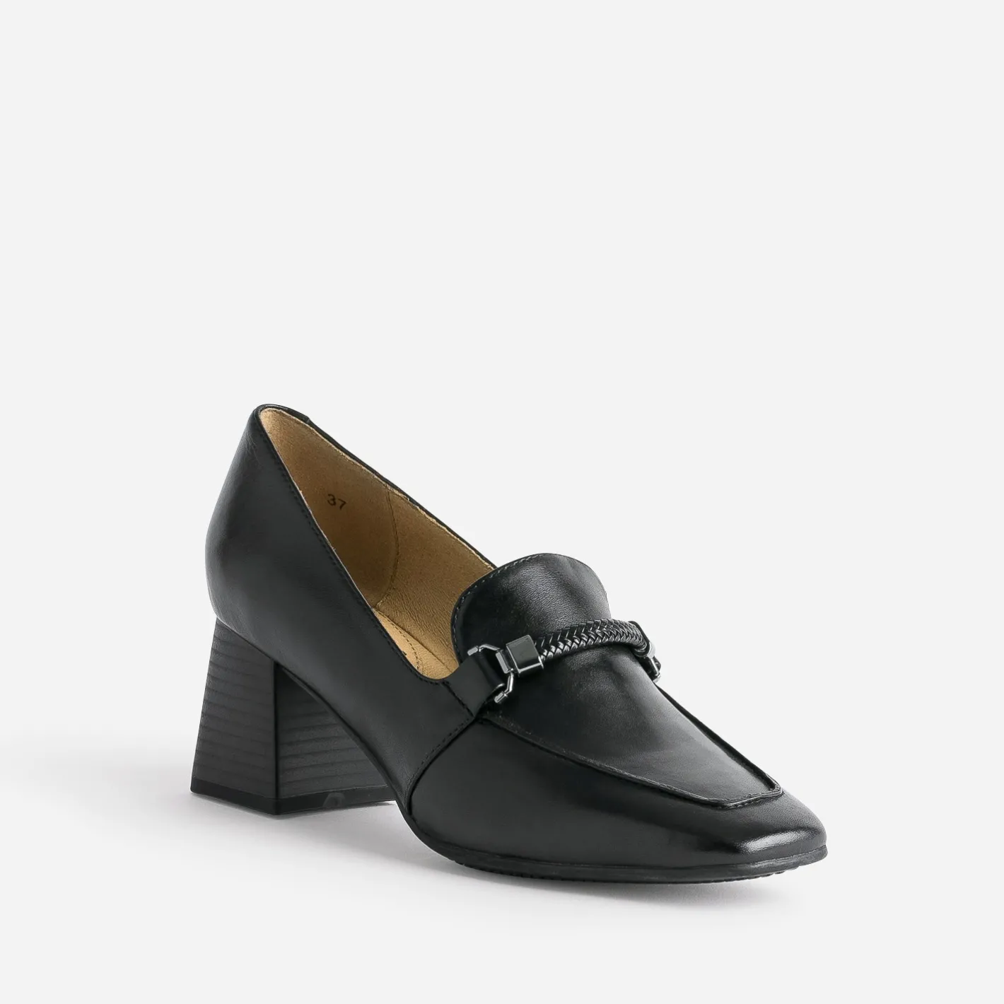 Mocassin à talon en cuir^Caprice