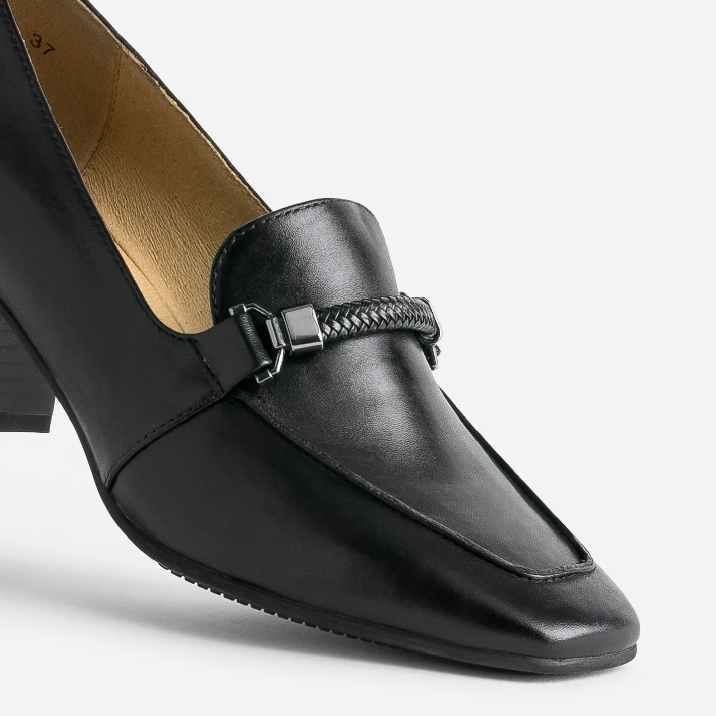 Mocassin à talon en cuir^Caprice