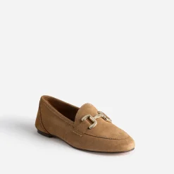 Mocassin beige foncé en cuir velours^Eram Hot